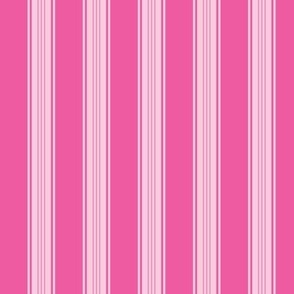 Preppy hot pink traditional monochromatic vertical stripes - thick and thin