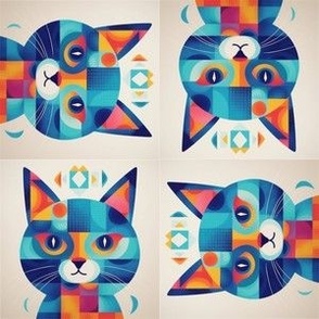 Geometric Scandinavian Kitty