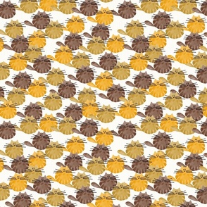 cat - tucker cat cinnamon marigold mustard - cute watercolor cat - cat fabric