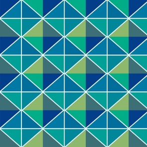 Blue green retro geometric 