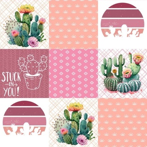 Pink Cactus Quilt Layout