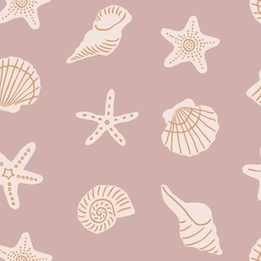 Sea shells - dusty pink_jumbo