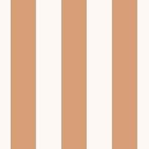 Even vertical stripes - cream and dusty orange_jumbo