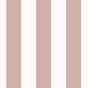 Even vertical stripes - cream and dusty pink_jumbo