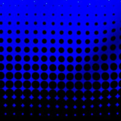 CMYK halftone gradient - black/blue/cyan/white