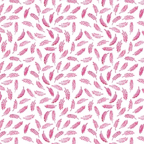 watercolor pink leaves, leafy pattern