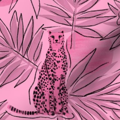Pink cheetah in the pink world