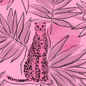 Pink cheetah in the pink world