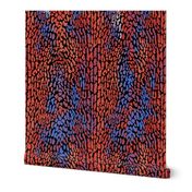 cheetah faux fur in blue, red and purple - medium scale