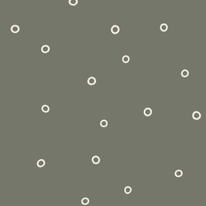 small circles - creamy white_ limed ash green - polka dot