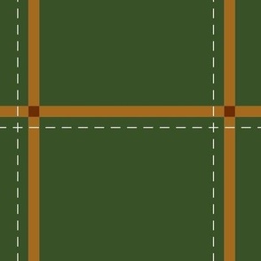 Stitched Plaid -Green Ochre