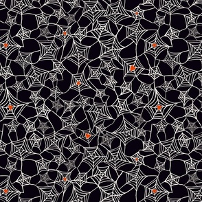 Spooky spider web, hearts caught in the web, black, dark, gothic, halloween, medium scale