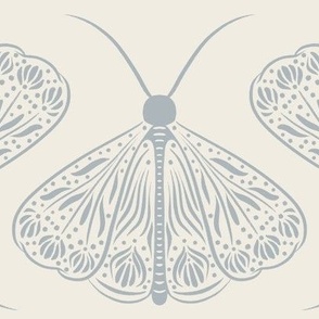 moth - creamy white_ french grey blue 02 - whimsical garden bugs