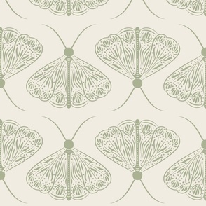 moth - creamy white_ light sage green 02 - whimsical garden bugs