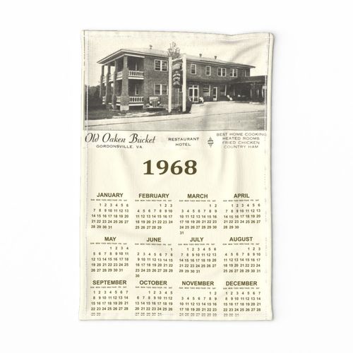 1968 (2024) Old Oaken Bucket calendar Fabric Spoonflower