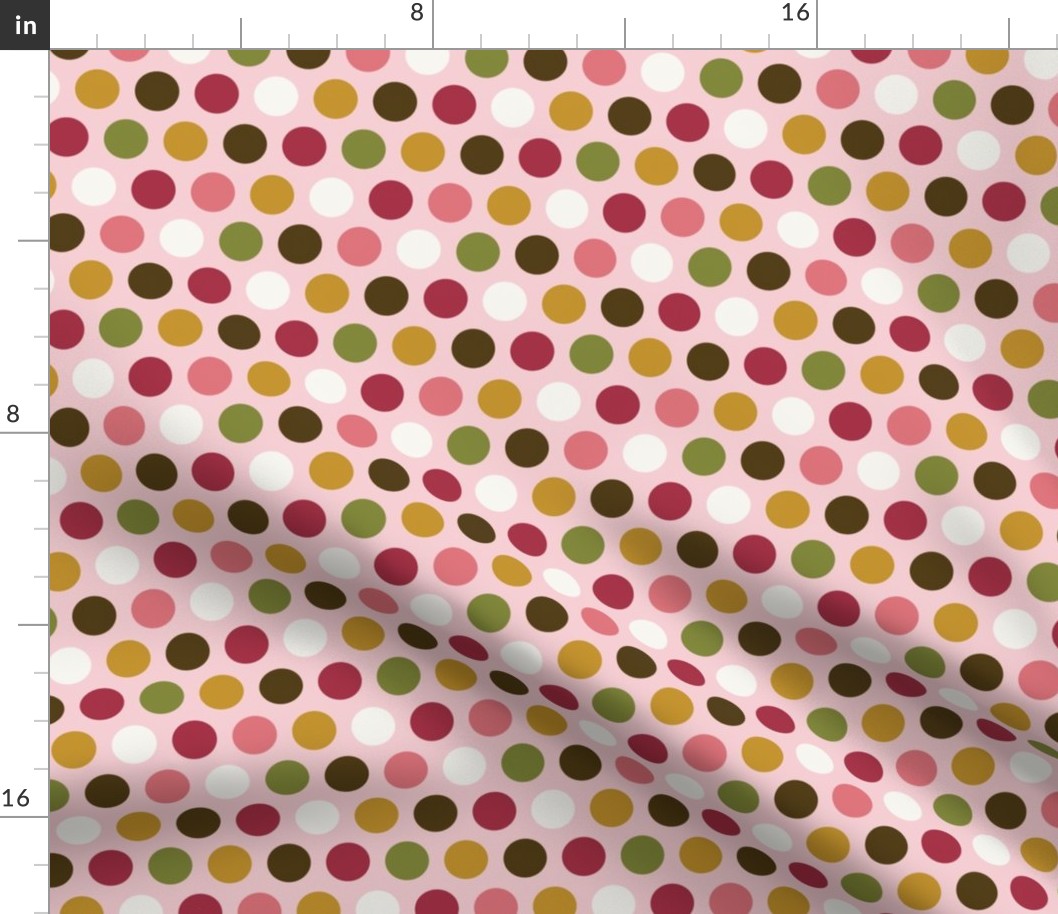 (S) Dots in tropical colors soft pink