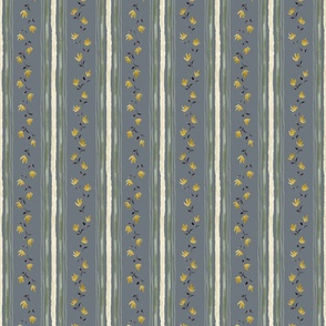 small // Floral Stripe Watercolor Neutral Blue Gray Pattern