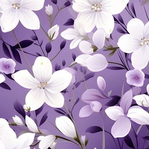 White Flowers on Purple