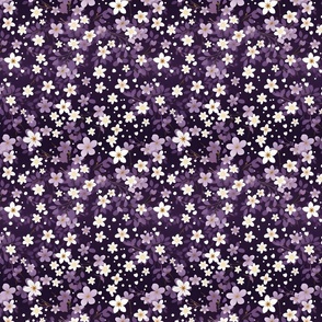 White & Purple Flowers on Dark Purple