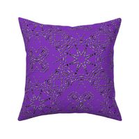 Bohemian Star Mock Silver Embroidered Look on Purple