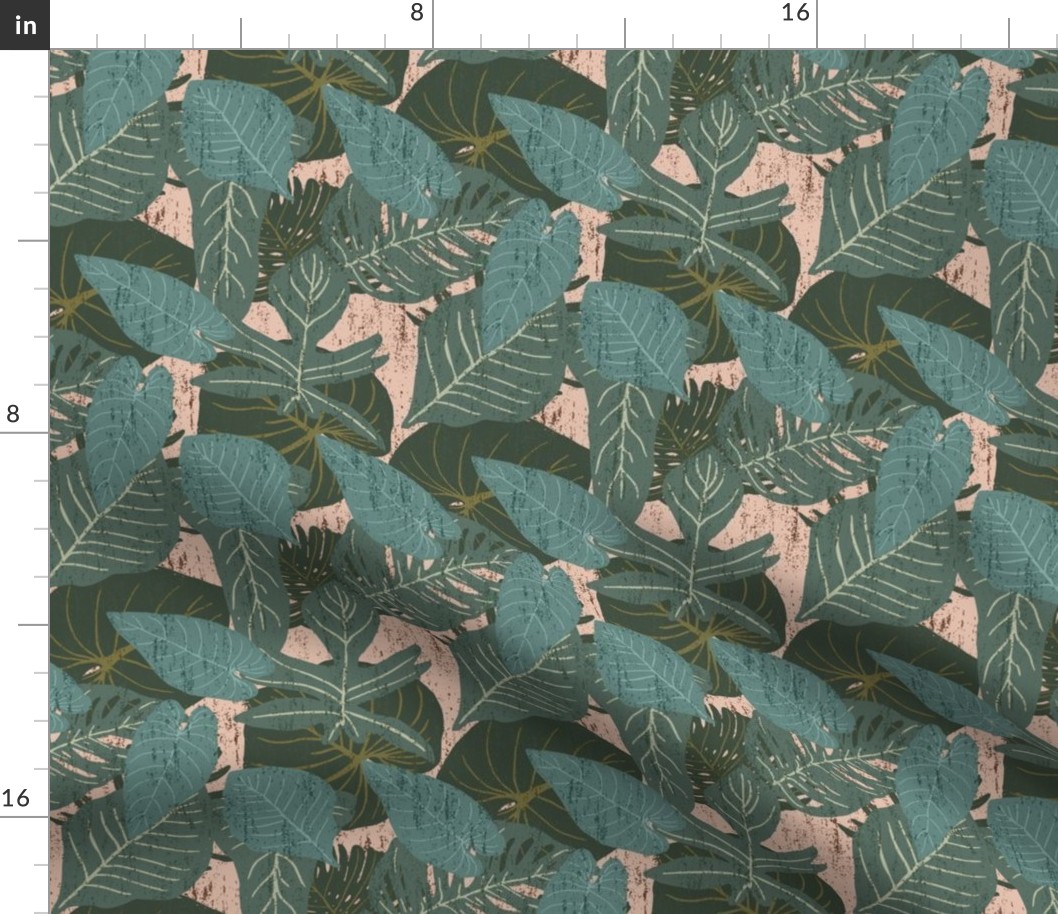 Lush Jungle Leaves Pattern - Tropical Greenery Textile Design for Home Decor