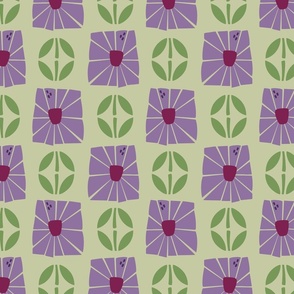 Square Blooms in Purple - MEDIUM