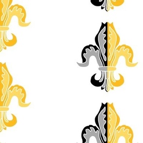 Bicolor Fleur de Lis Gold and Black on White