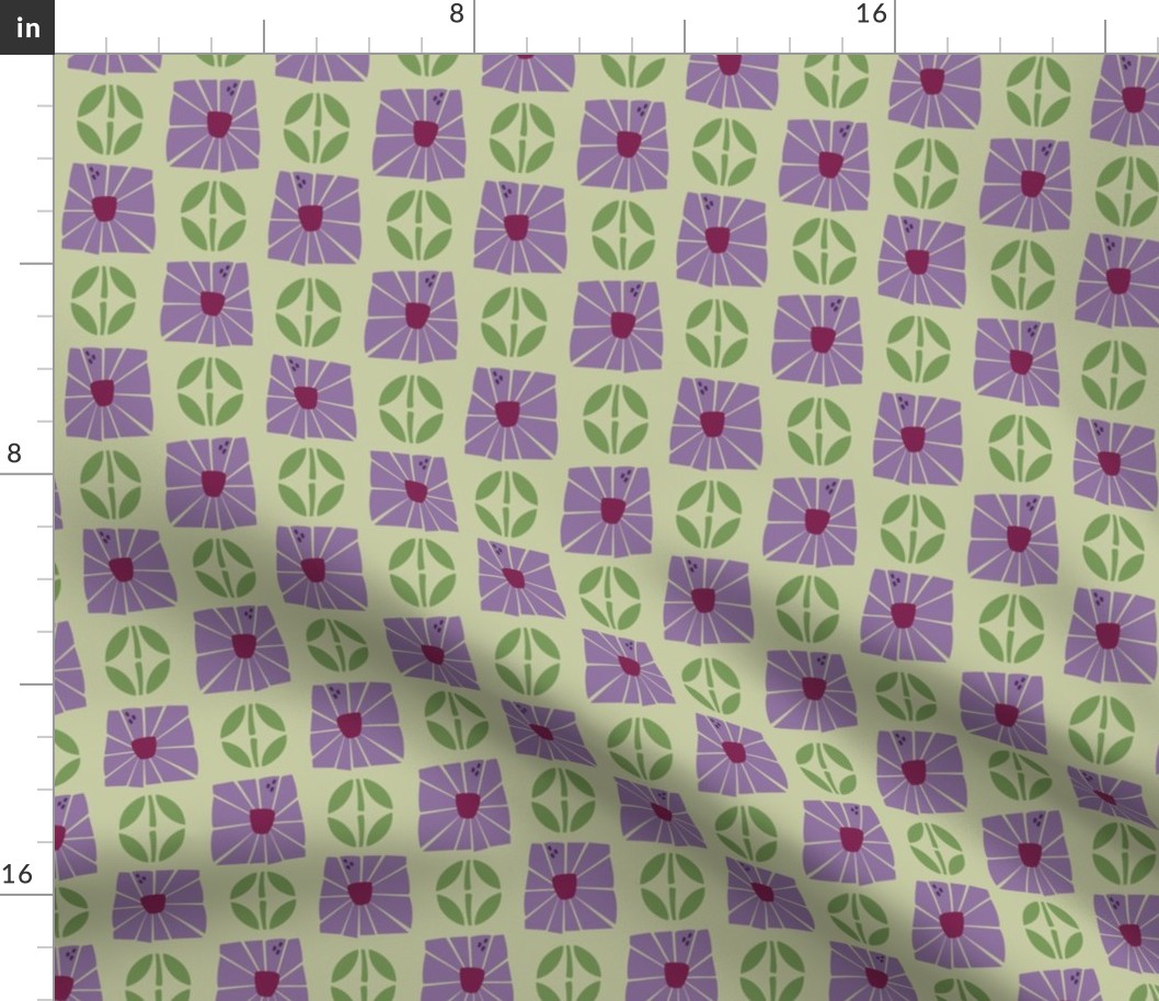 Square Blooms in Purple - SMALL