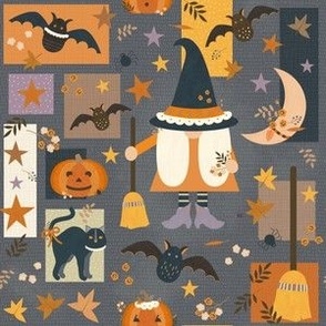 Halloween  Gnomes, Bats, Black Cats, and Pumpkins - So Boo-tiful - Wanda and Friends