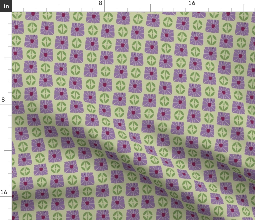 Square Blooms in Purple - MINI