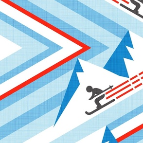 Downhill ski slopes wallpaper scale