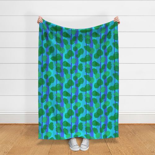 Mod Monstera in Groovy Green and Blue - 18in