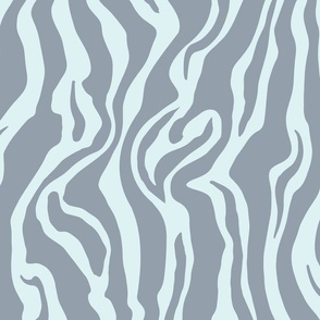 Abstract wavy lines, light grey on light blue
