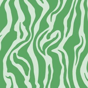 Abstract wavy lines, green on light green
