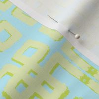 Trellis print - Blue and Green