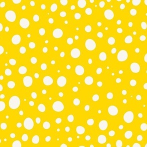 polka dots cream on bright yellow