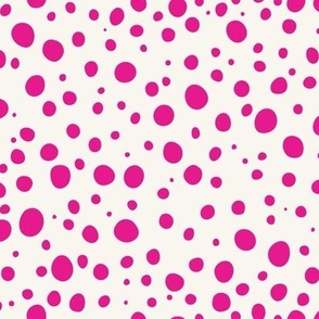 polka dots bright pink on cream