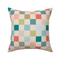 coastal chic colorful checks with hand printed texture