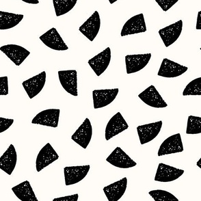 Minimal and abstract block print black and white - tossed