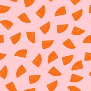 Minimal and abstract block print pink and orange shapes - tossed