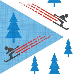 downhill skiers normal scale