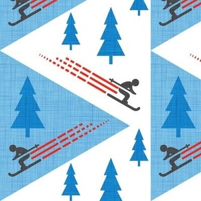 downhill skiers small scale