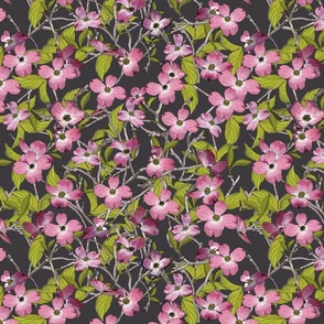 Dogwood - Fabric repeat - charcoal