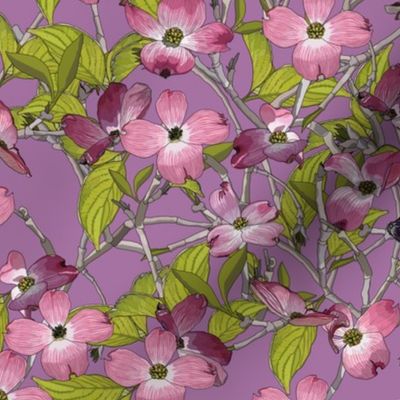 Dogwood - Fabric repeat - dark purple