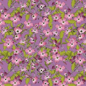 Dogwood - Fabric repeat - dark purple