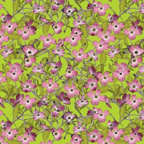 Dogwood - Fabric repeat - lime