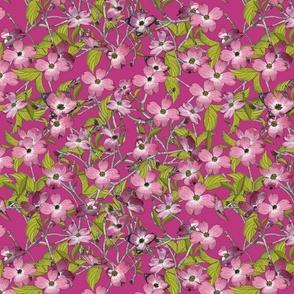 Dogwood - Fabric repeat - magenta