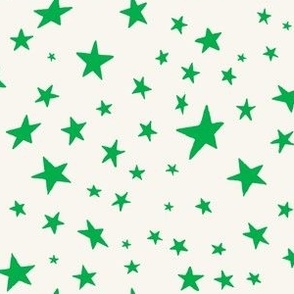 stars bright green on cream