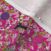 Dogwood decorations - Fabric repeat - hot pink - small