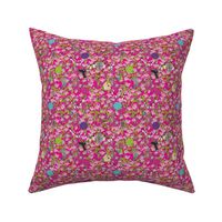 Dogwood decorations - Fabric repeat - hot pink - small